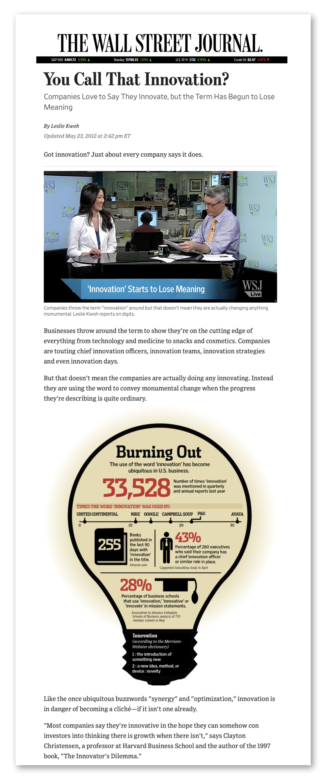 Deconstructing a Wall Street Journal Story...