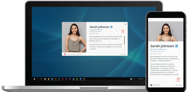 new employee spotlight pop-up alert
